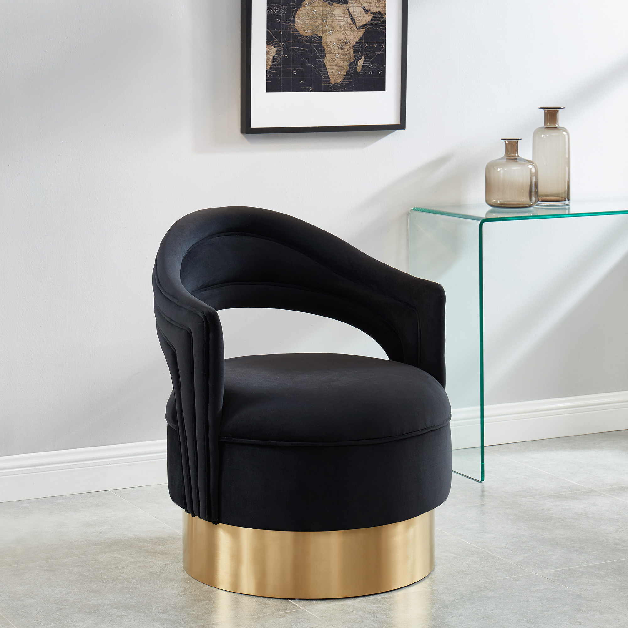 Sloane Black & Gold Accent Chair Splendid Furnishings
