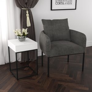 Petrie Charcoal with Black Leg Accent chair 1