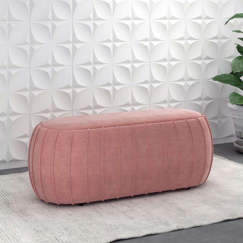Gayle Blush Pink Ottoman Splendid Furnishings