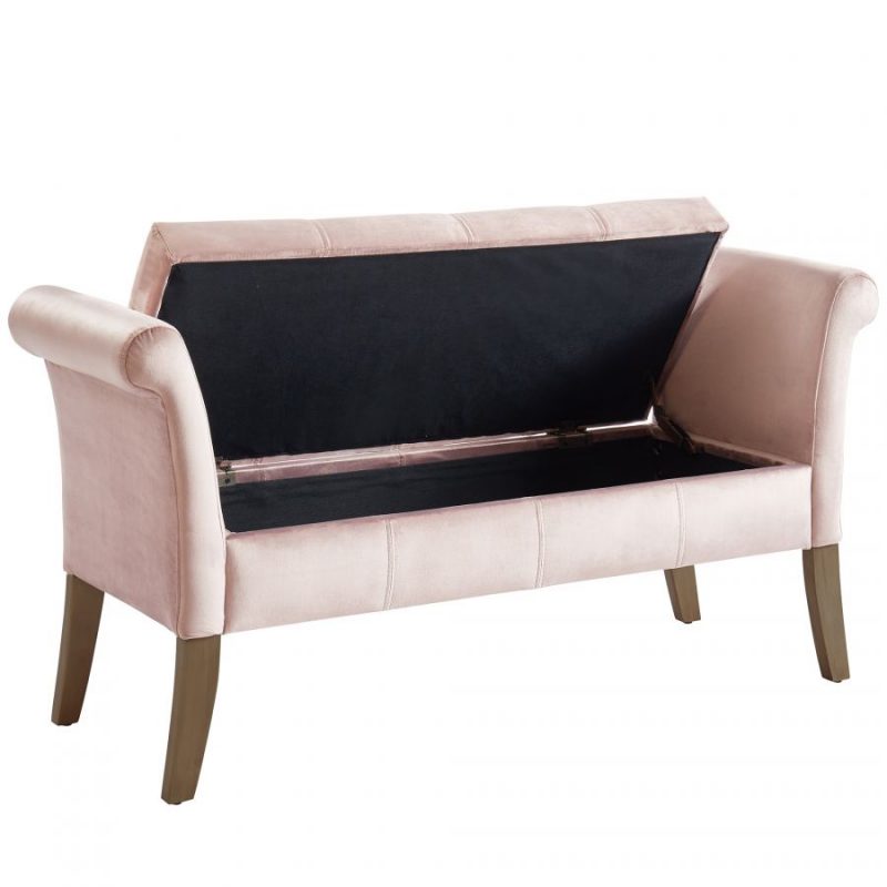 Audrey Blush Pink Storage Bench Splendid Furnishings
